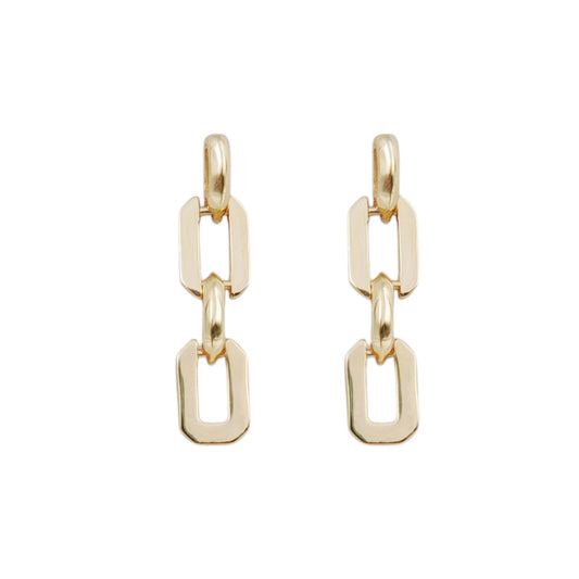 Aretes largos de Clip de Plata bañados en oro