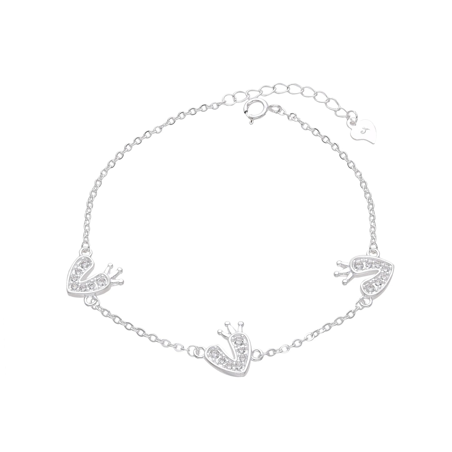 Pulsera de plata con corazones