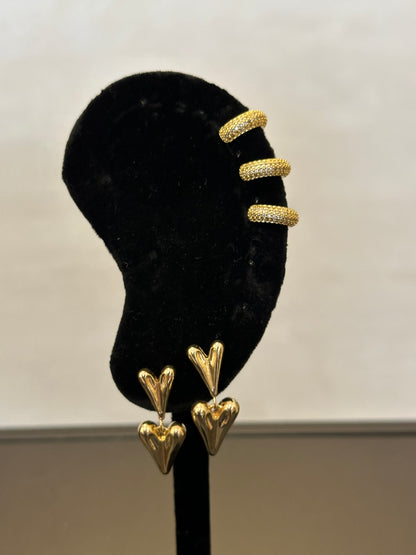 Ear cuff Bañado en oro con circones