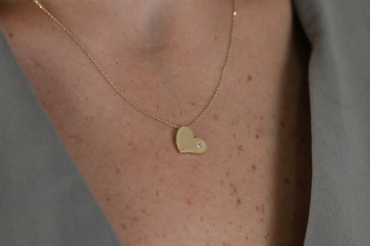 Collar de corazon de Oro en 10k