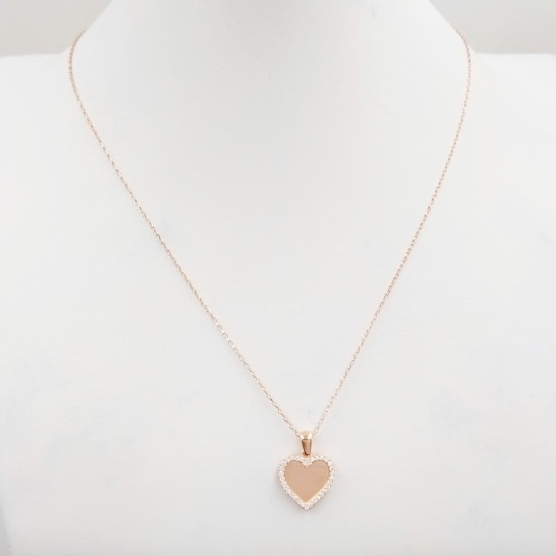 Collar de plata bañado en oro de 18 K “Rose Heart”