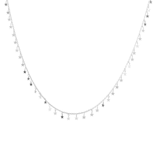 Collar de Plata con Dijes de Estrellitas guindando