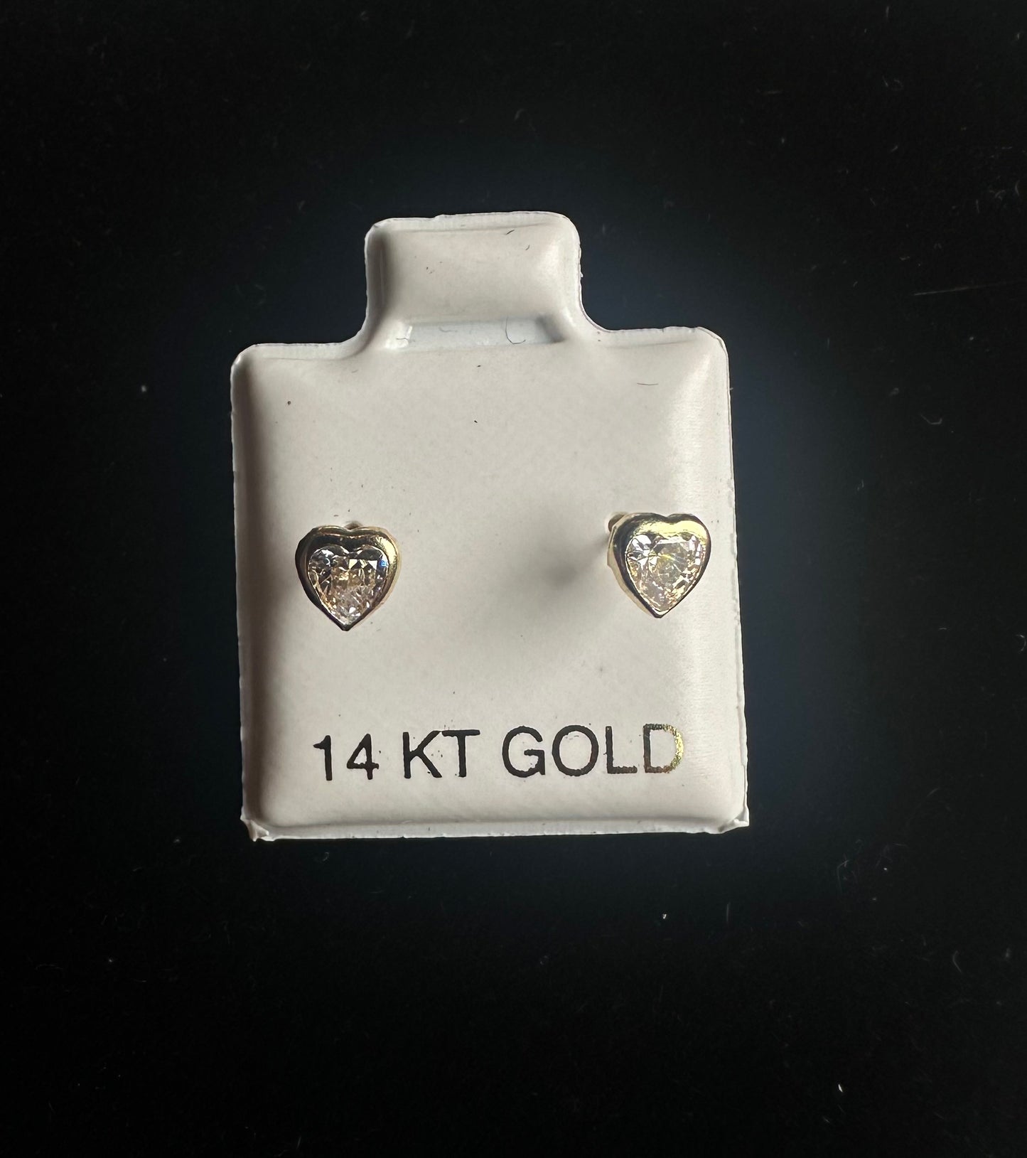 Aretes para bebes de corazon de Oro 14k