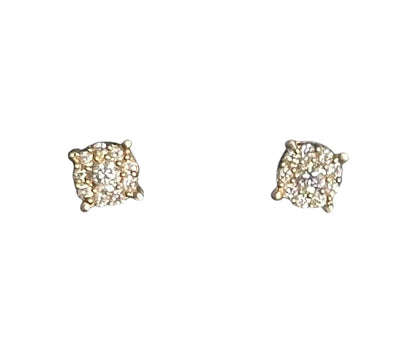 Carré Illusion Doré – Aretes de brillantería natural en Oro Amarillo 18K