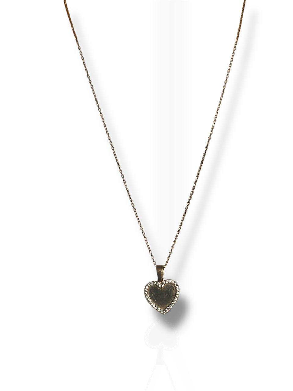 Collar con dije de Corazon de Plata bañada en Oro Rosado