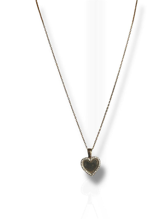 Collar con dije de Corazon de Plata bañada en Oro Rosado