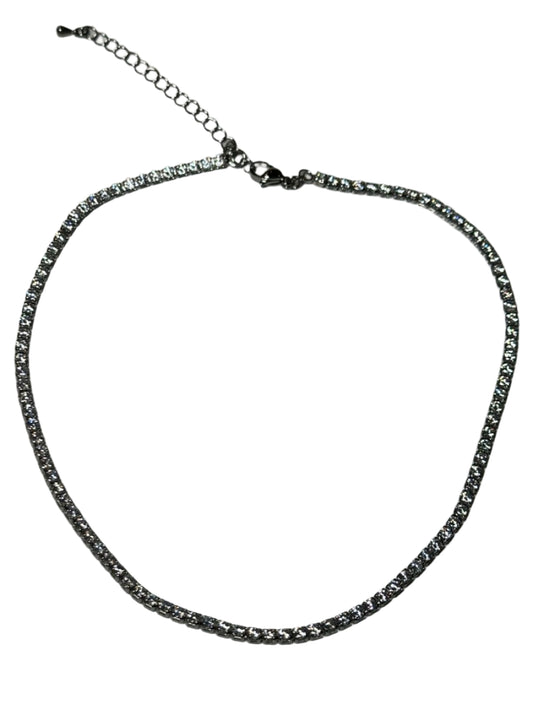 Collar estilo tennis con baño de rodios