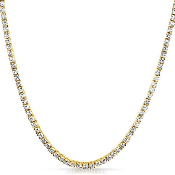 Collar estilo tennis con baño de oro amarillo