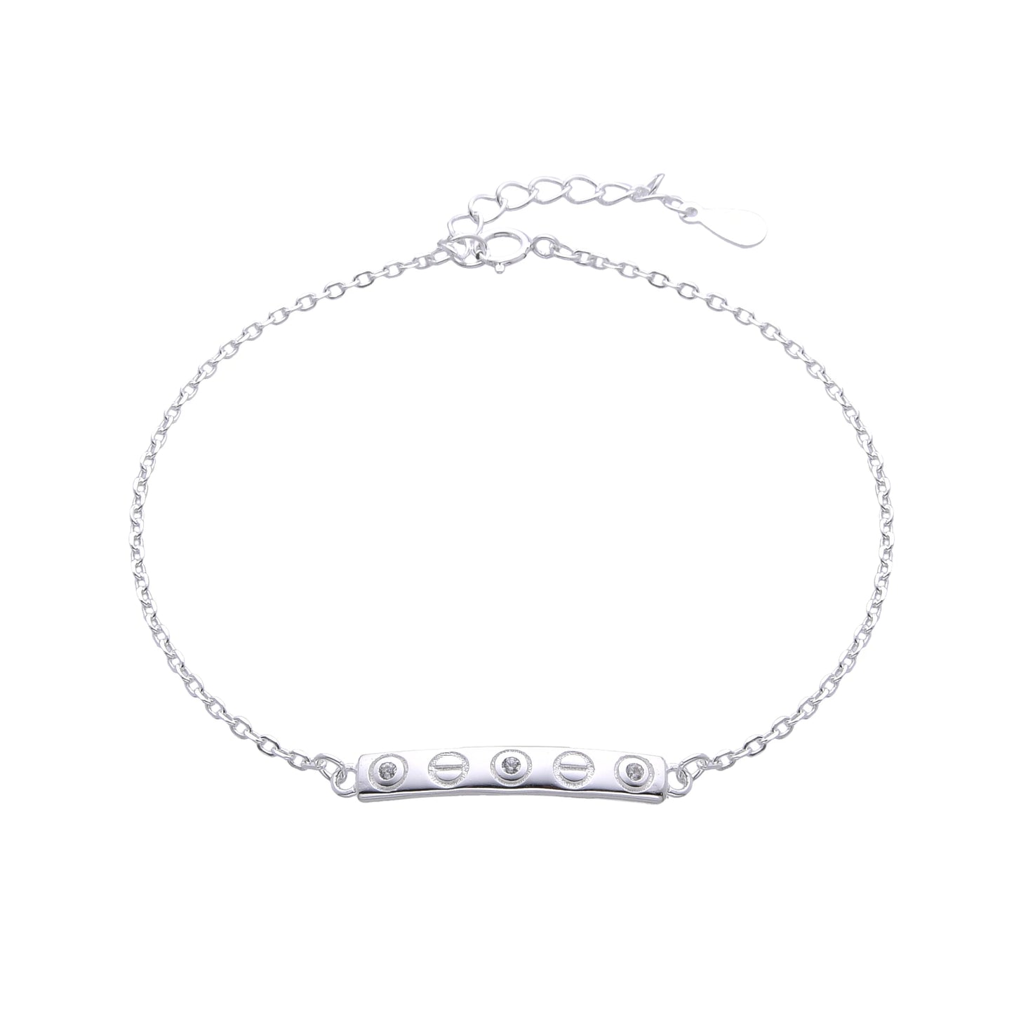 Pulsera de plata con plaquita