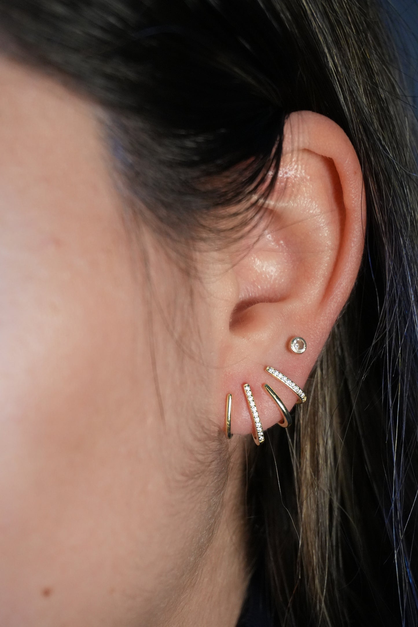 Aretes de Plata bañados en Oro tipo Climbers