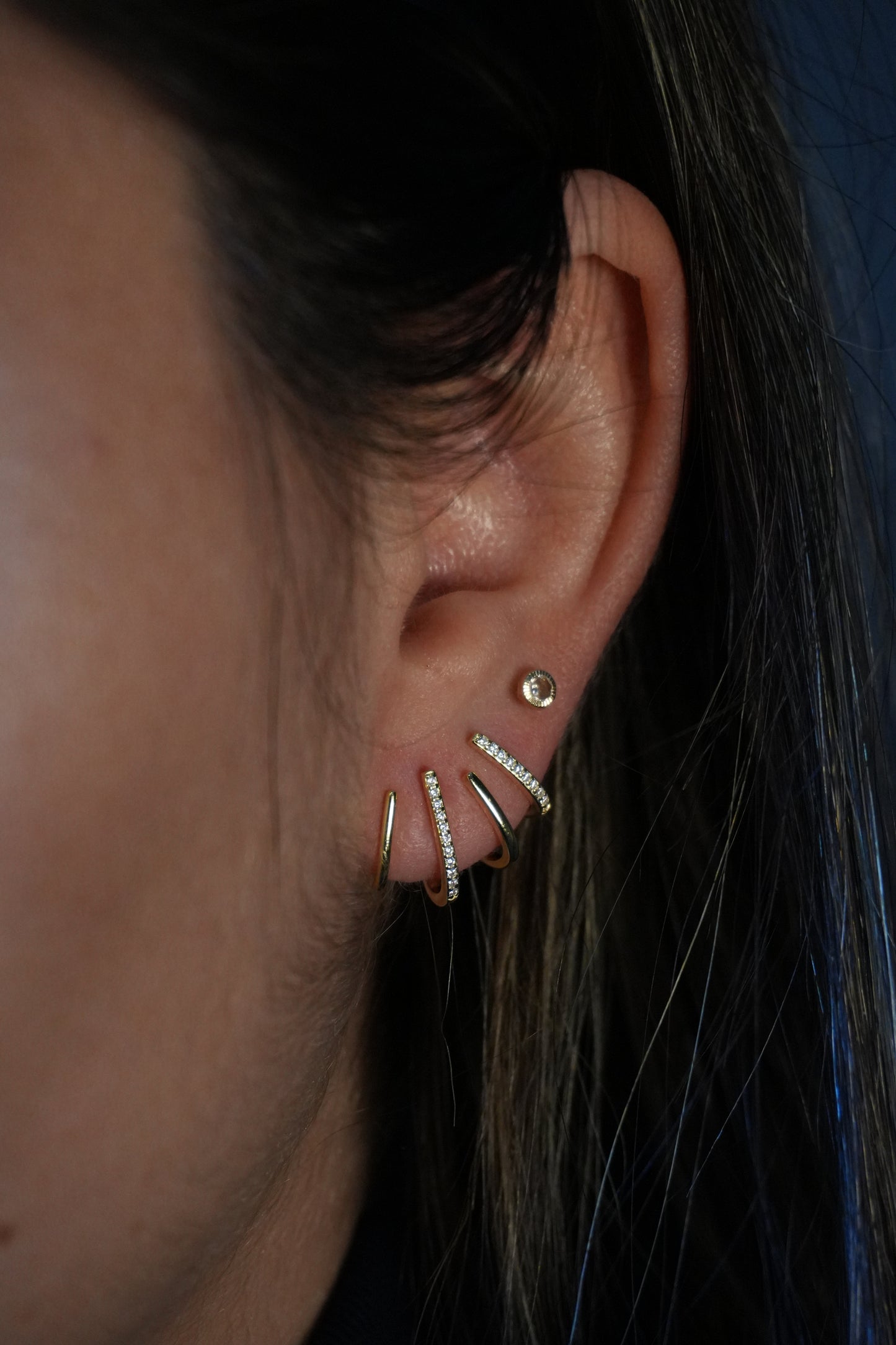 Aretes de Plata bañados en Oro tipo Climbers