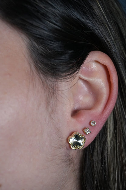 Aretes de plata dañados en Oro de Flor diamantadas