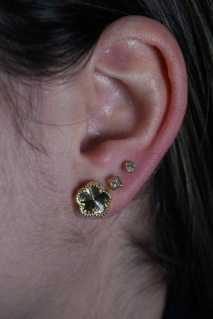 Aretes de plata dañados en Oro de Flor diamantadas