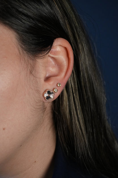 Aretes de plata dañados en Rose Gold de Flor diamantadas