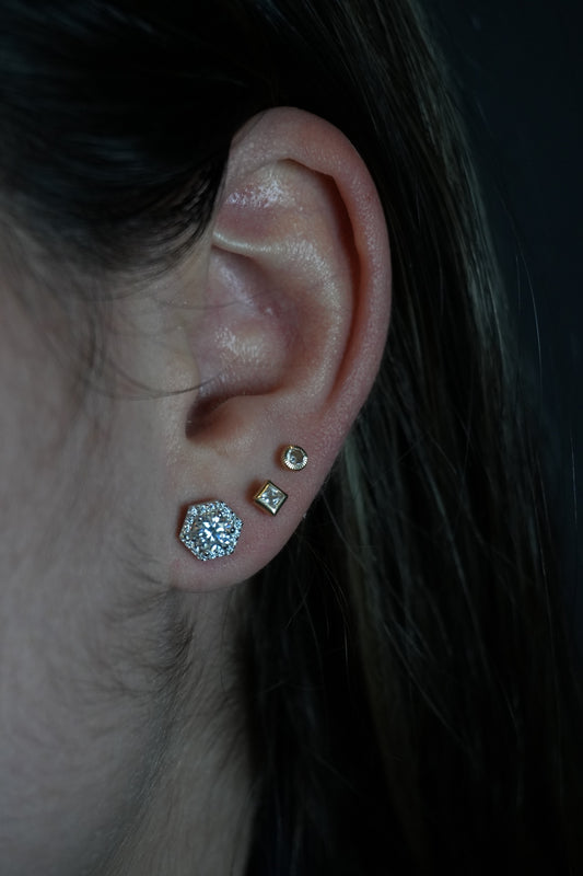 Studs de Plata Rodinada con Moissanitas 1.18ct