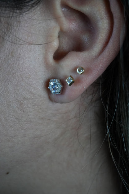 Studs de Plata Rodinada con Moissanitas 1.18ct