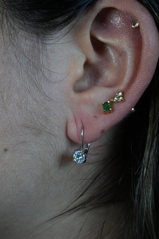 Studs de Plata Rodinada con Moissanitas 1ct