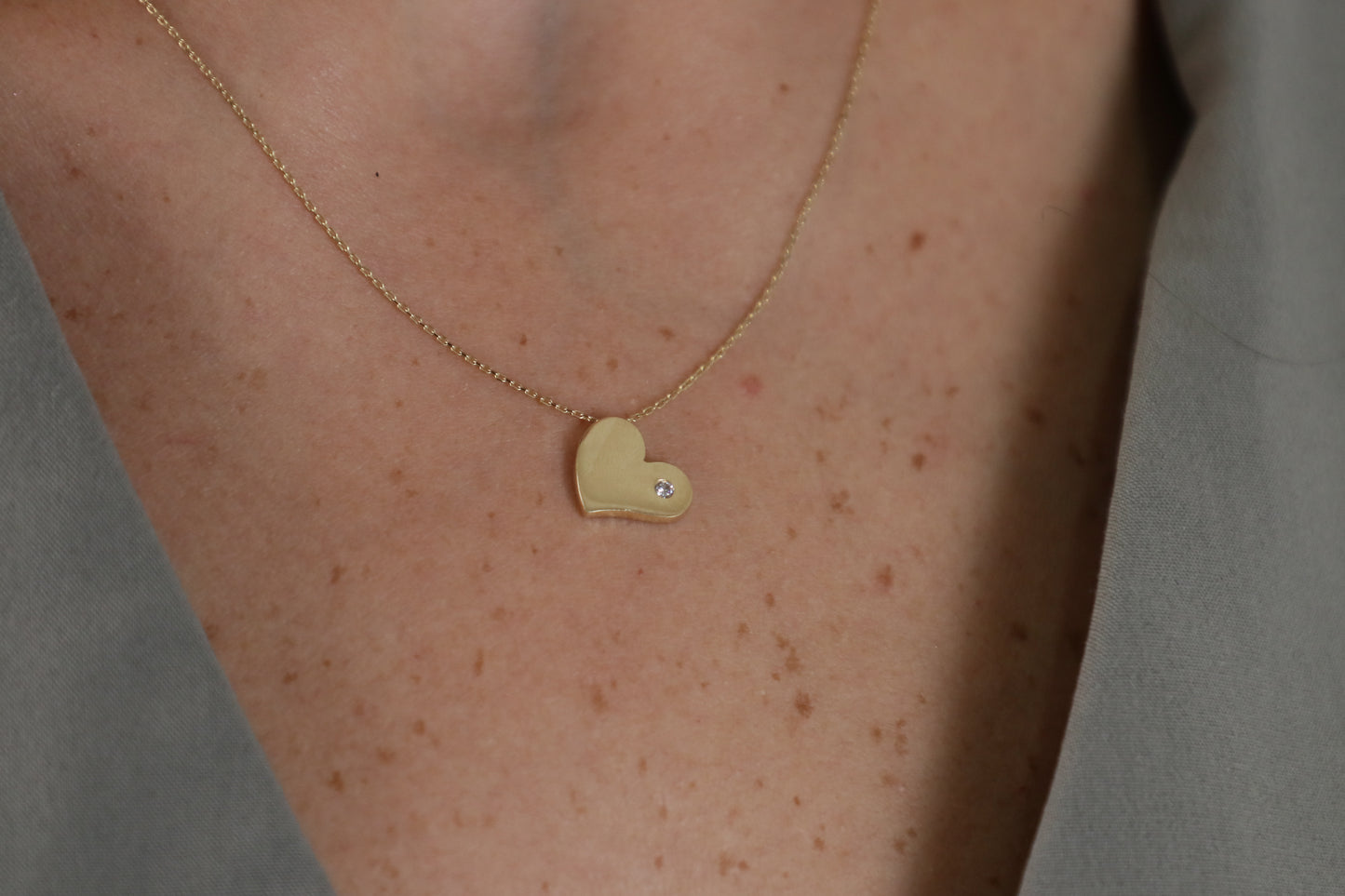 Collar de corazon de Oro en 10k