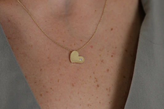 Collar de corazon de Oro en 10k