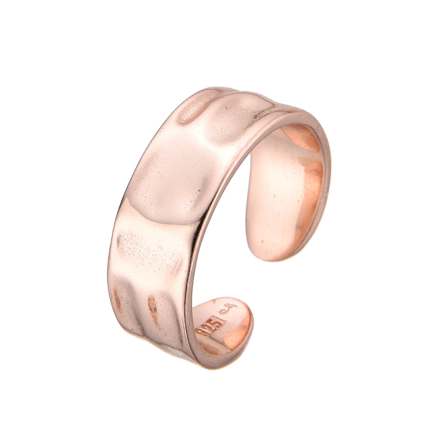 Anillo de Plata Bañado en Oro Rosado de 18K (ajustable)