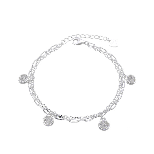 Pulsera de plata con dije circones guidando