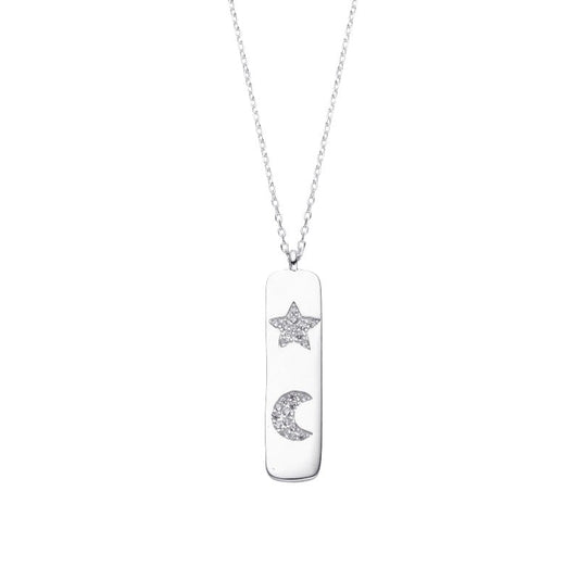 Collar de plata “luna y estrella”