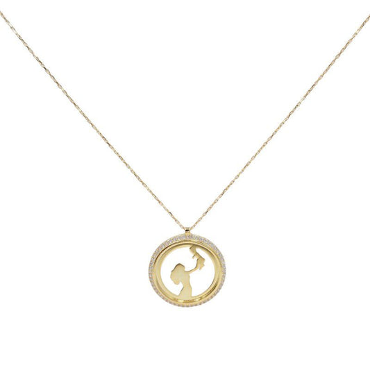 Collar 'Amor Maternal' de Plata Bañado en Oro Amarillo