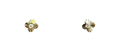 Margaritas diamantadas en Oro de 18 kilates – Aretes de rosca