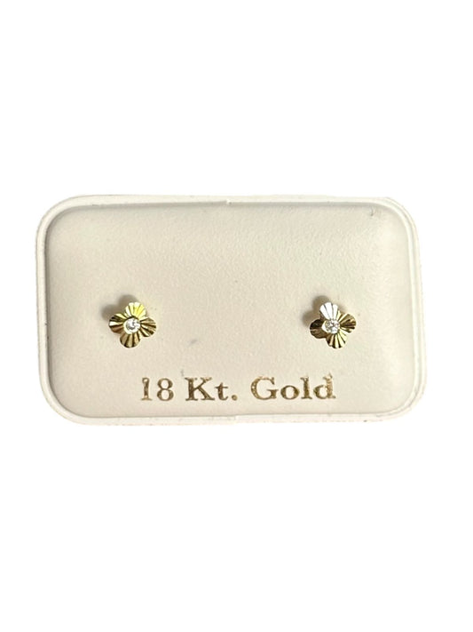 Margaritas diamantadas en Oro de 18 kilates – Aretes de rosca