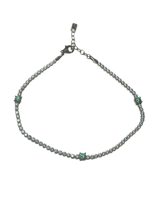 Pulsera estilo tenis con acentos esmeralda – Oro 10K
