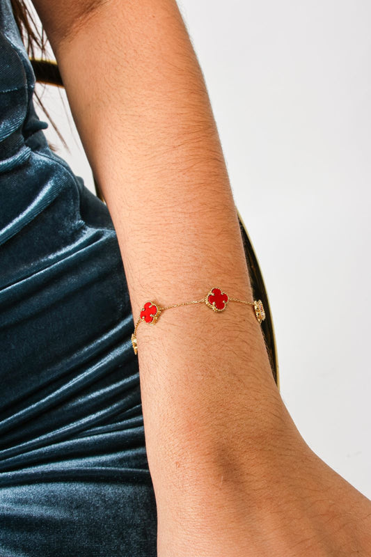 Pulsera de oro de 18k con coral