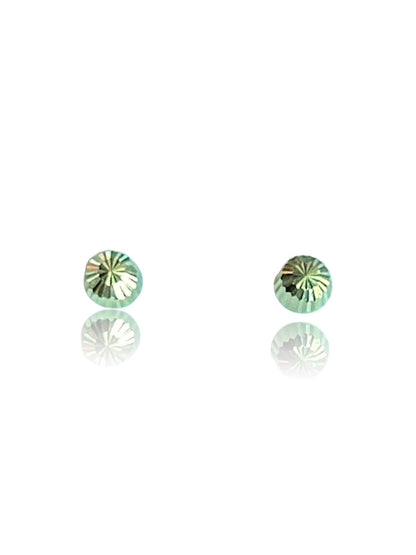 Puntitos diamantados en Oro de 14 kilates – Aretes de rosca