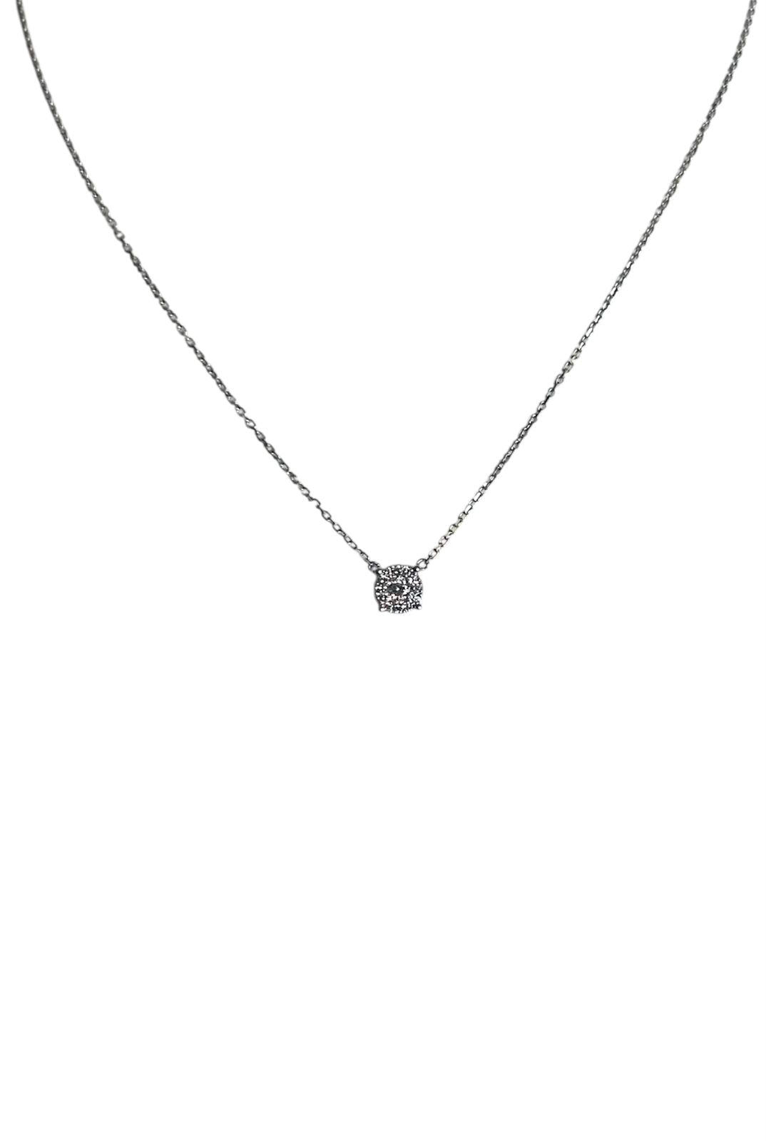 Solitario Éclat – Collar con dije de diamantes naturales en diseño Illusion en Oro Blanco 18K