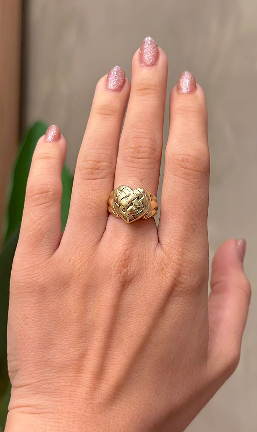 Anillo "Chunky Love" de Oro Amarillo con Brillantes