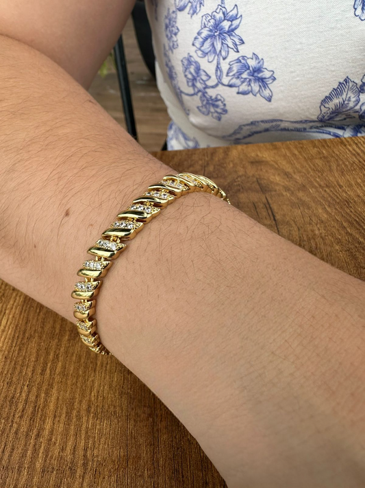 Pulsera bañada en oro estilo gargantilla