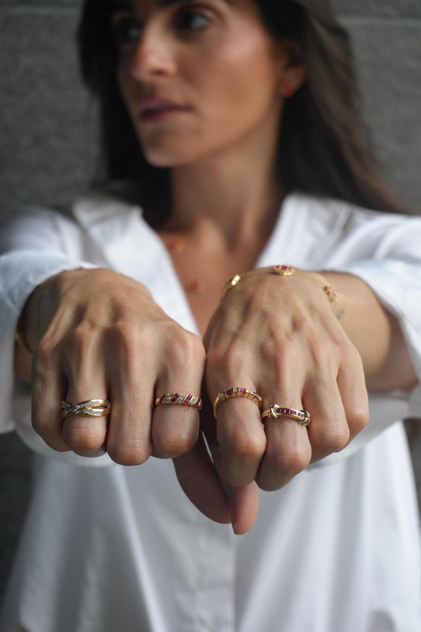 Anillo de Oro de 14k con Diamantes