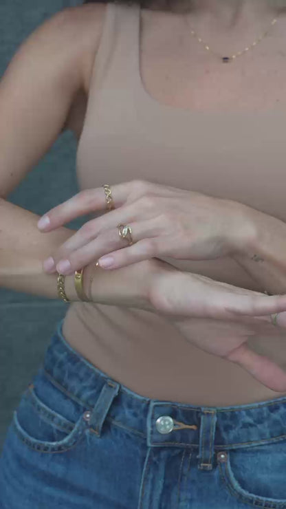 Anillo de Oro de 14K con Brillantes en forma de baguette